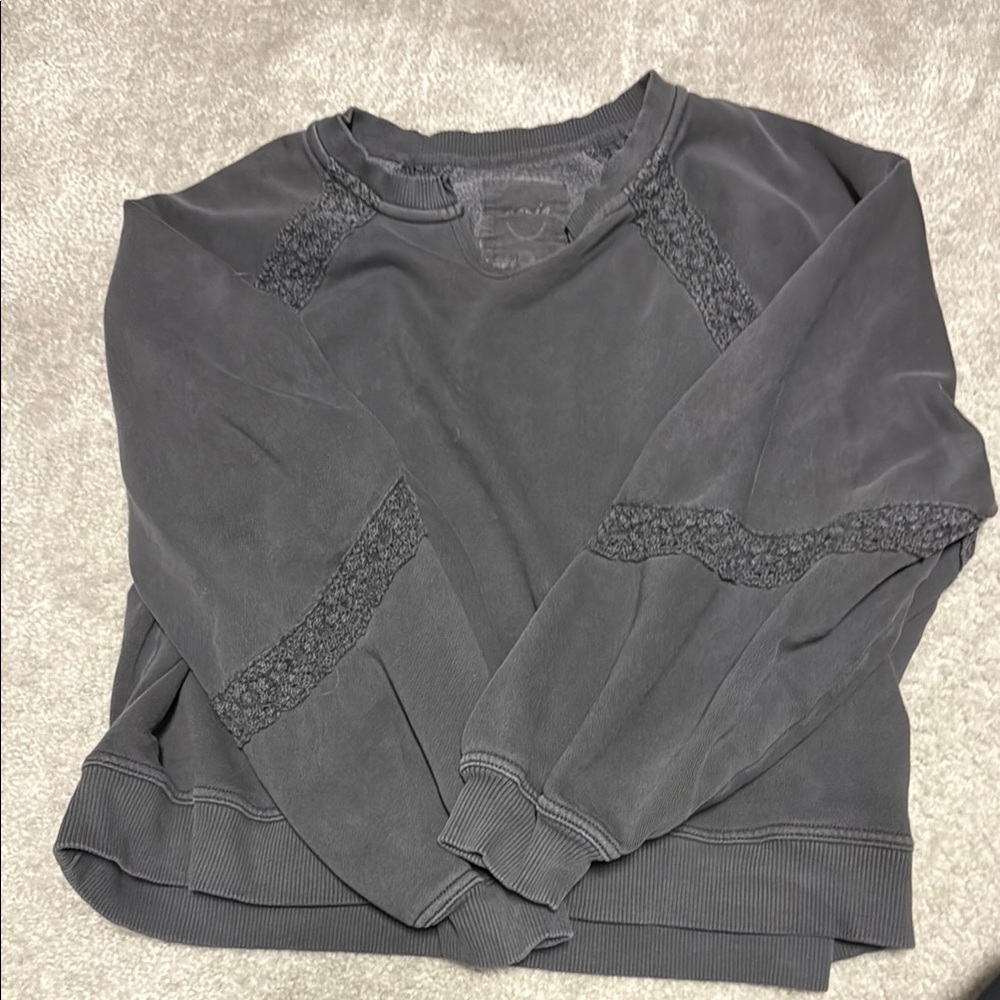 Aerie Gray Boxy Sweatshirt Relaxed Fit